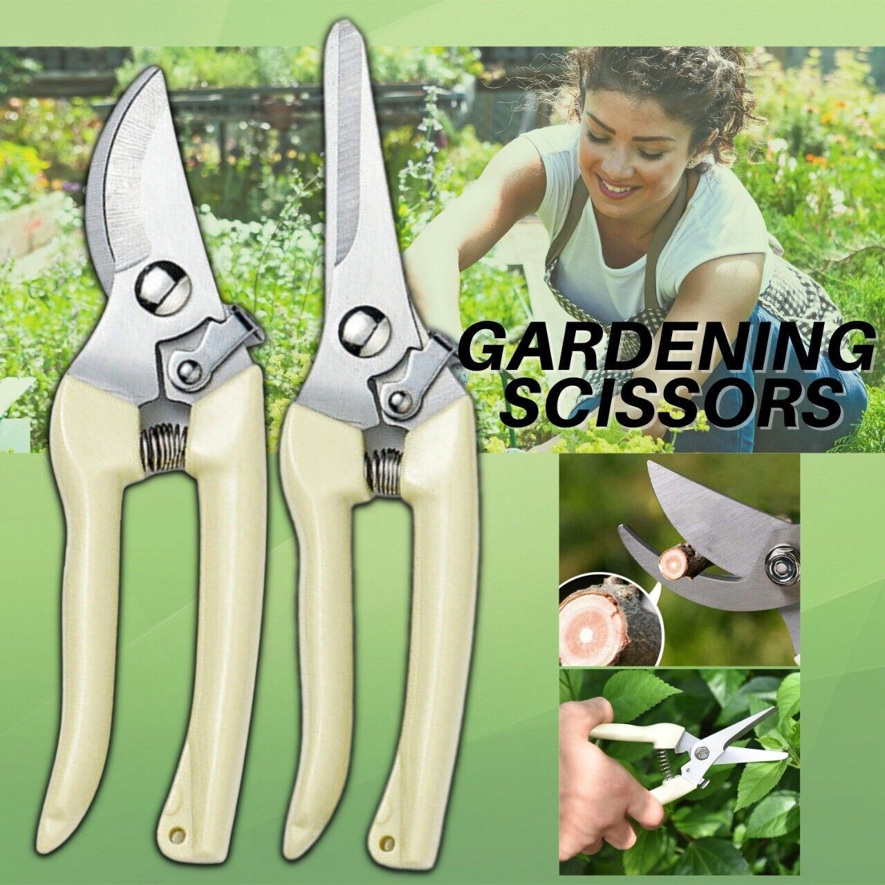 Double the Precision 2-Pack Home Gardening Pruning Shears